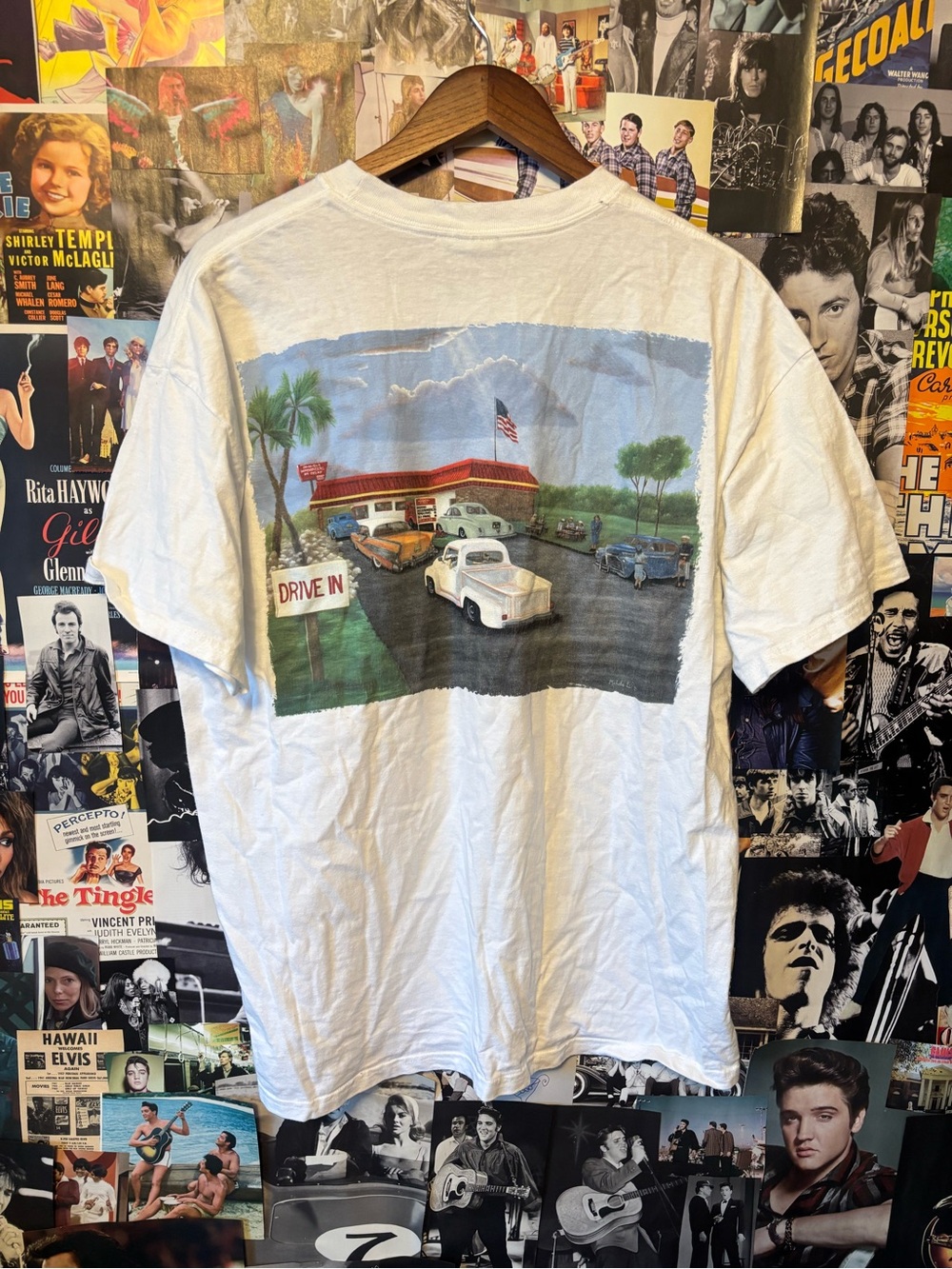 White Men’s Vintage Drive-In Graphic Tee
